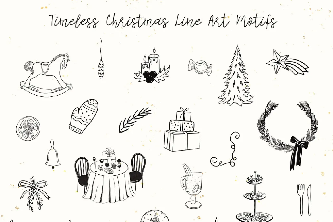 Timeless Christmas Line Art Motifs