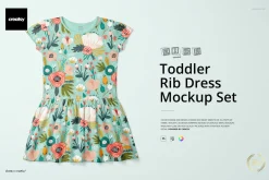 Toddler Rib Dress Mockup Set