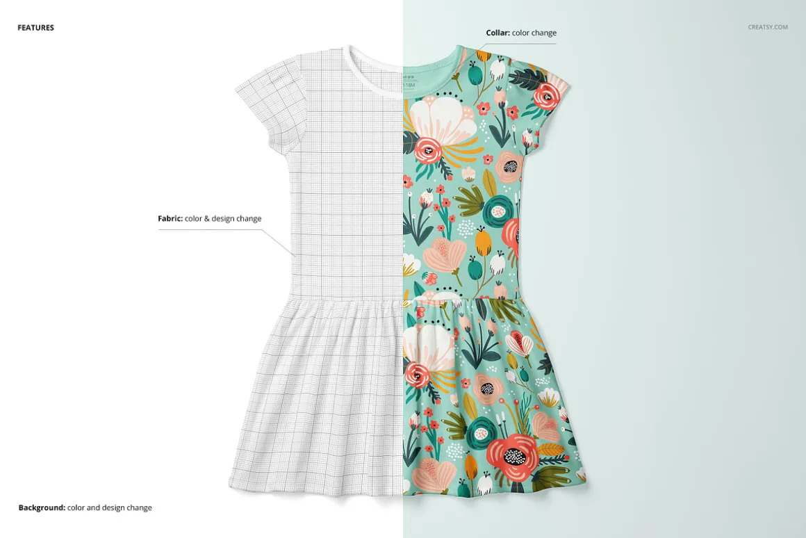 Toddler Rib Dress Mockup Set