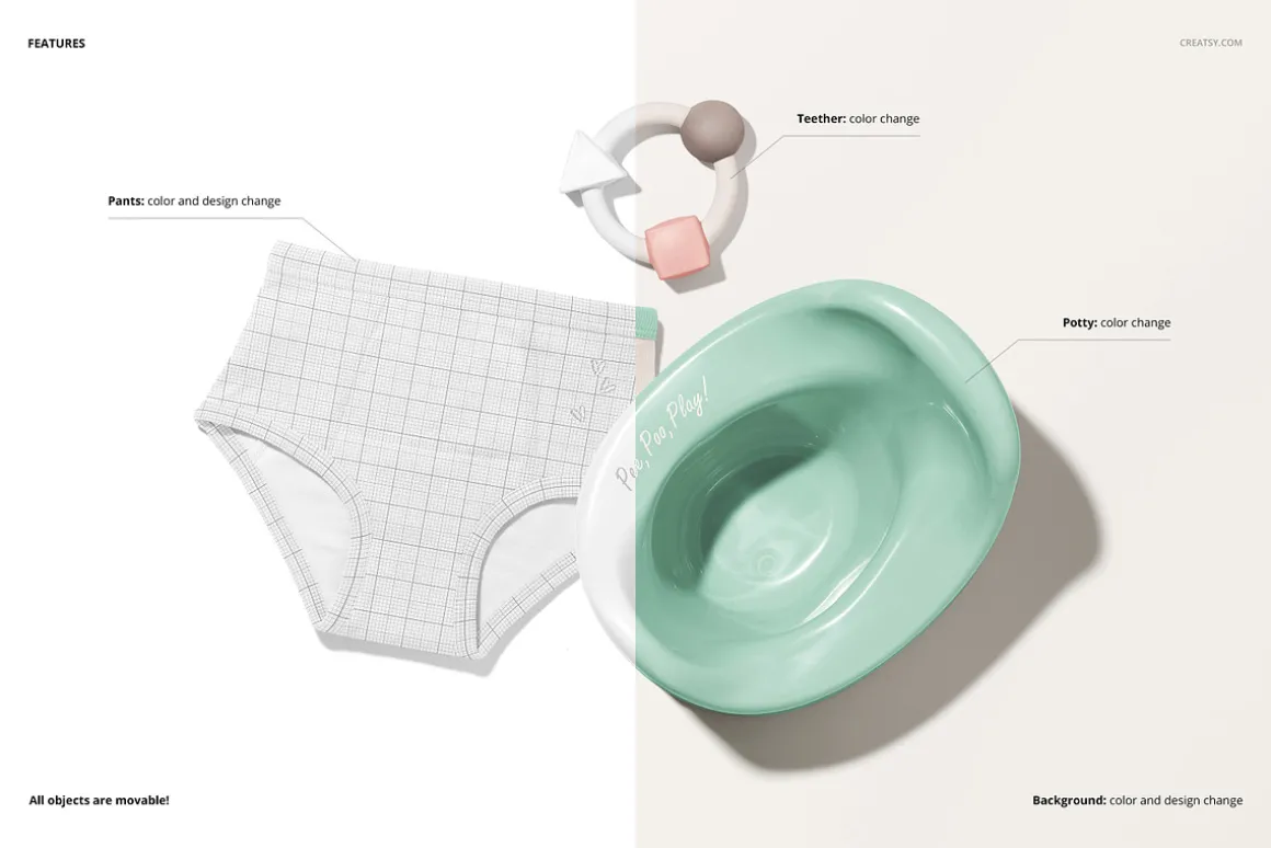 Toddler Training Pants Mockup Set