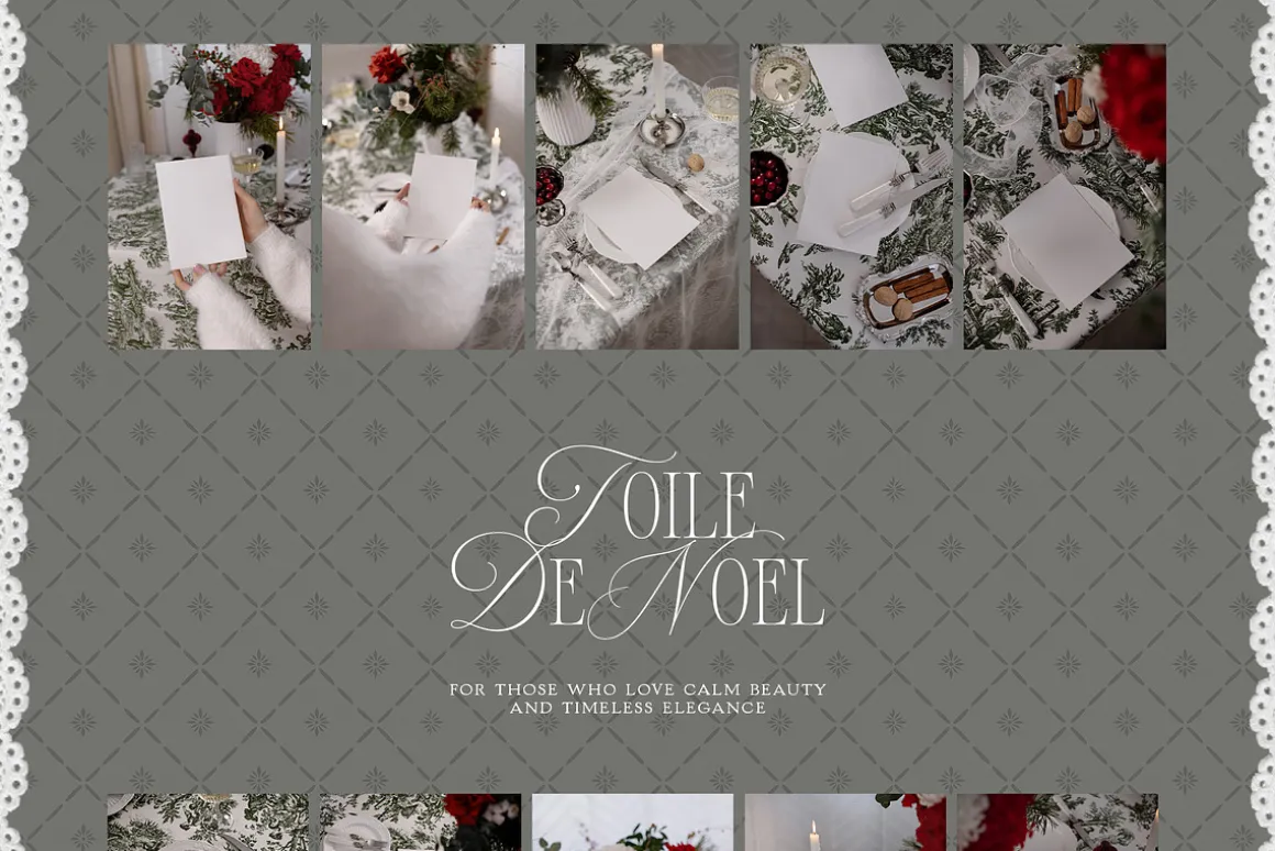 Toile De Noel Christmas Mockup