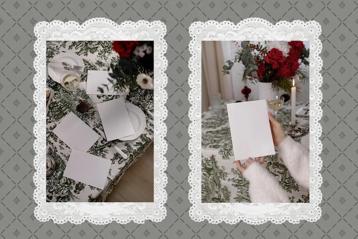 Toile De Noel Christmas Mockup