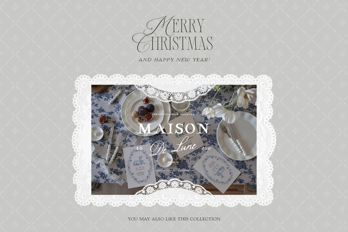 Toile De Noel Christmas Mockup