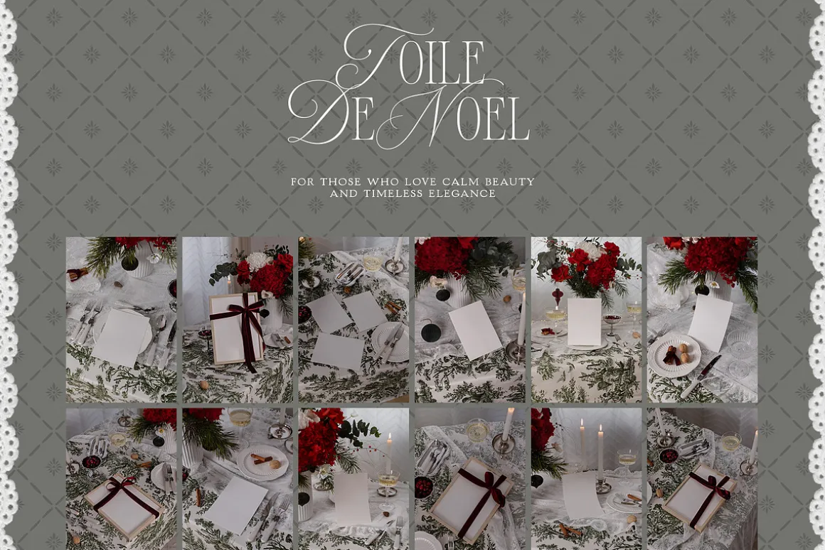 Toile De Noel Christmas Mockup