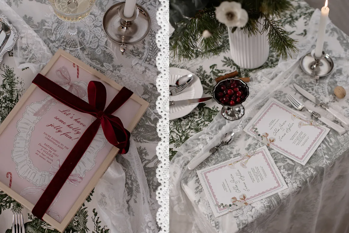 Toile De Noel Christmas Mockup
