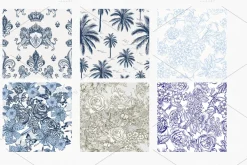 TOILE DE JOUY vector patterns set