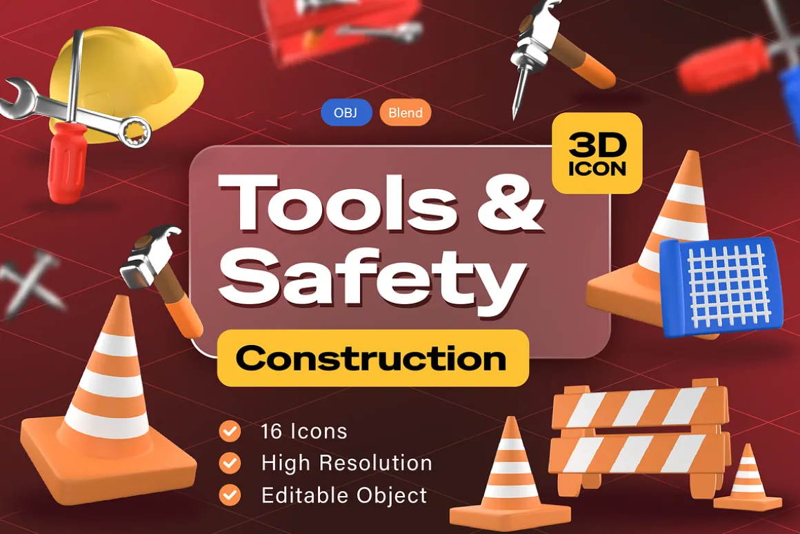 Tools and Safety Construction 3D