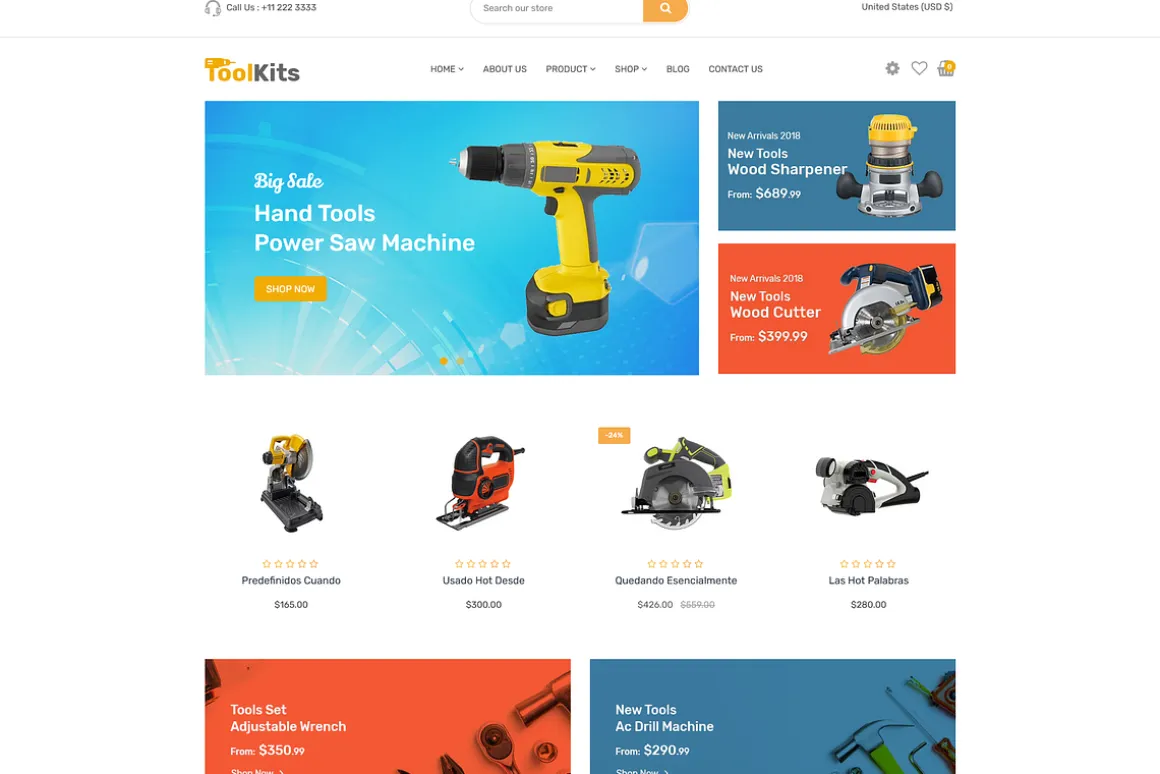 Tools, Equipment Store Shopify Theme