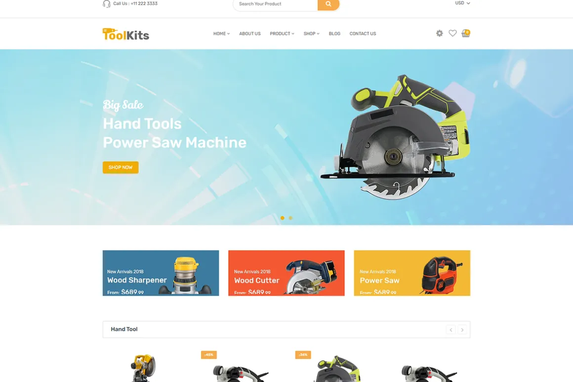 Tools, Equipment Store Shopify Theme