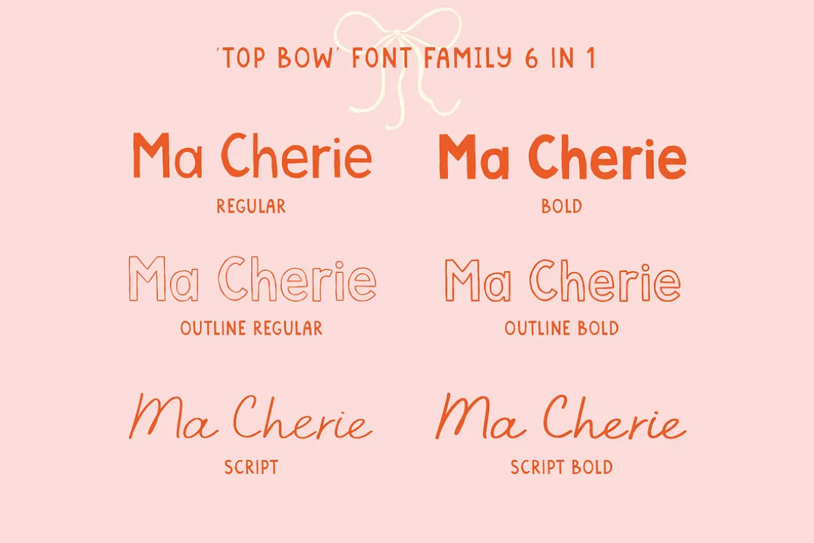 Top Bow Romantic Font Family