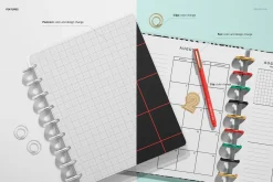 Top View Two Spiral Planners mockup