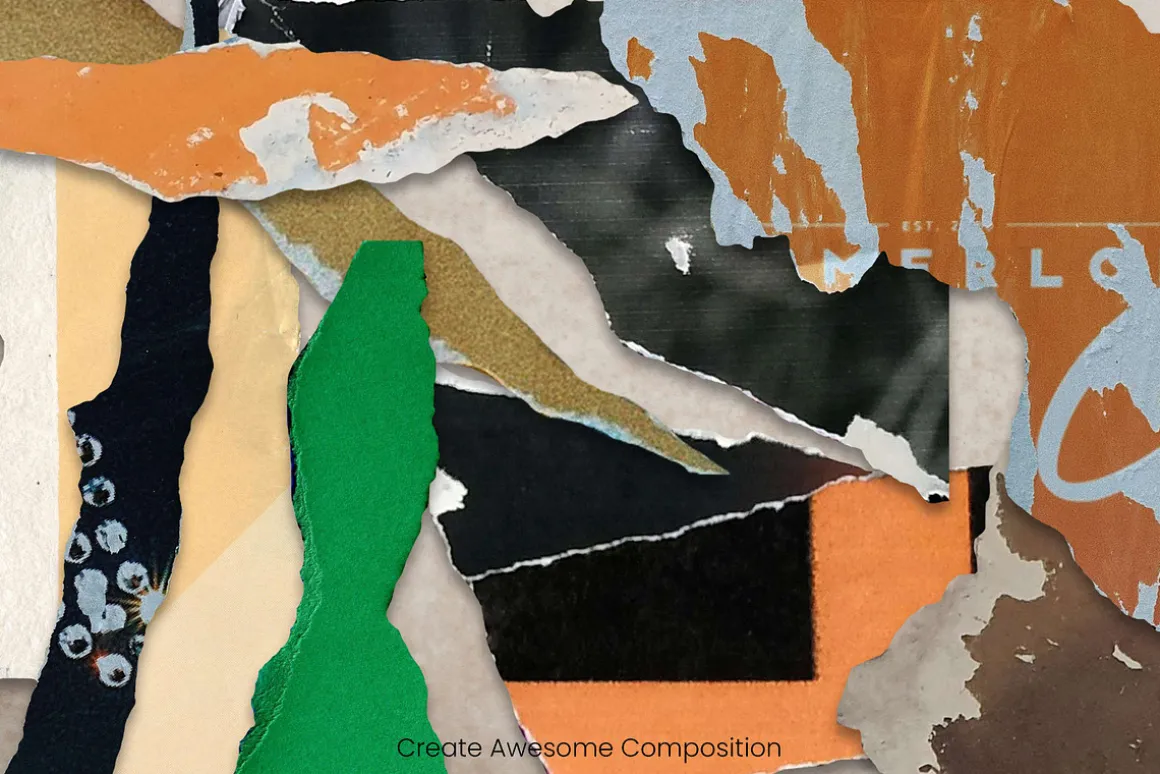 107 Torn Paper Art Collection