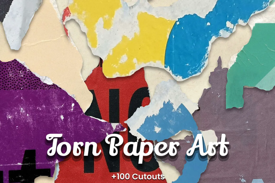 107 Torn Paper Art Collection