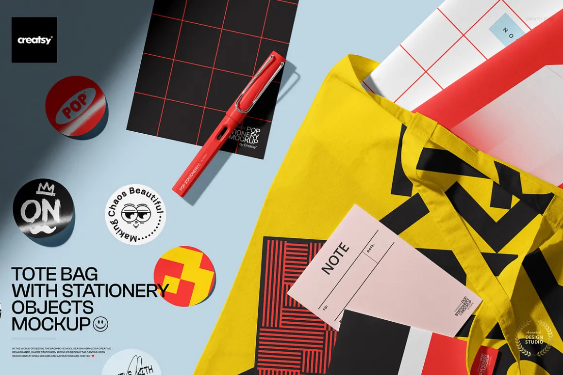 Tote Bag Mockup Stationery