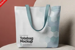 Tote Bag Wood Floor Mockup