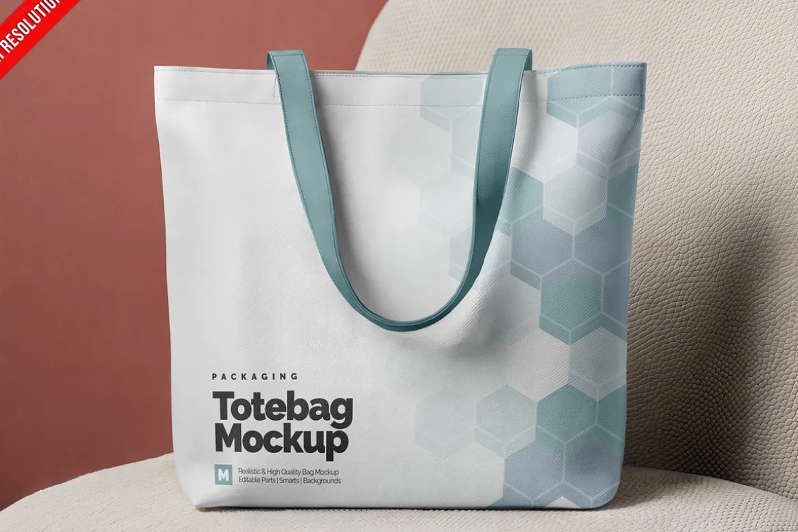Tote Bag Wood Floor Mockup