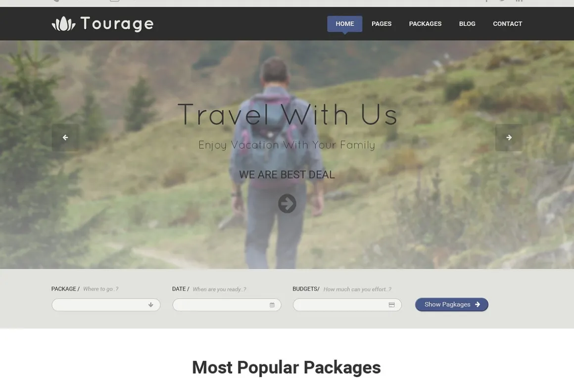 Tourage - PSD Website Template