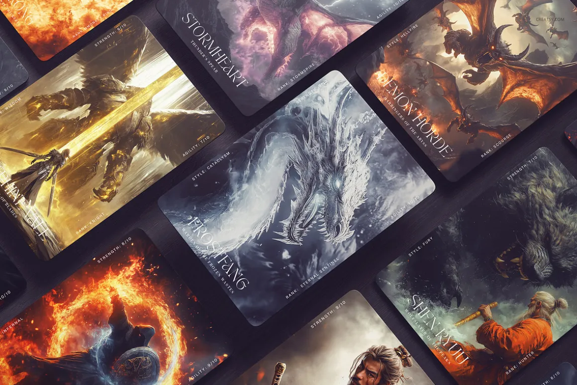 Trading Cards Mockup Set v.4
