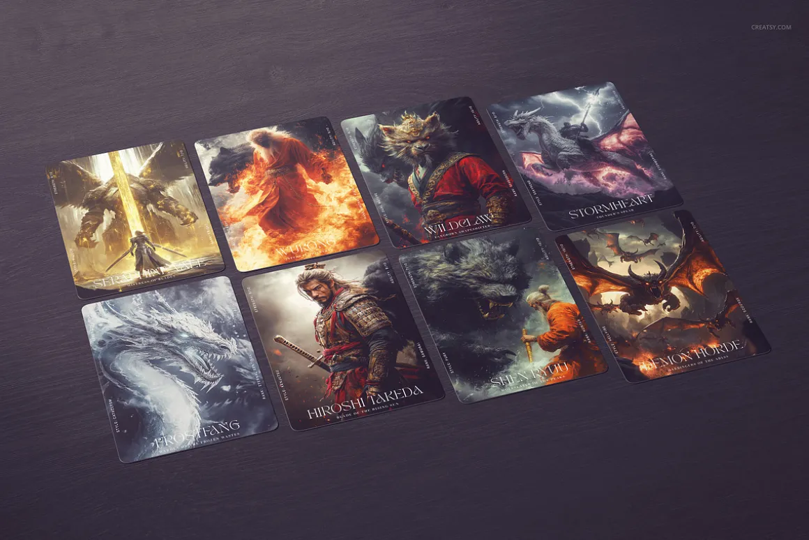 Trading Cards Mockup Set v.4