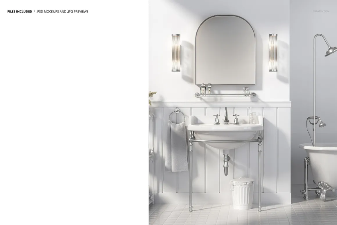 Traditional Style Bathroom Mockup
