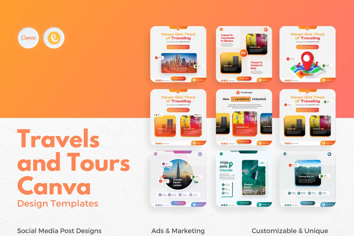 Travels Canva Design Templates