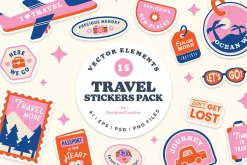 Travel Stickers Illustrations
