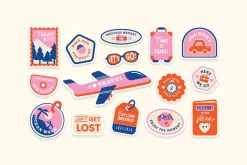 Travel Stickers Illustrations