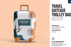 Travel Suitcase Trolley Bag Mockups