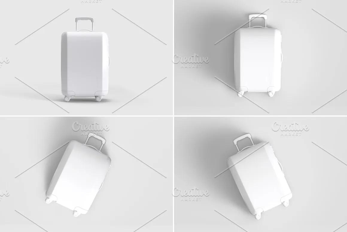 Travel Suitcase Trolley Bag Mockups