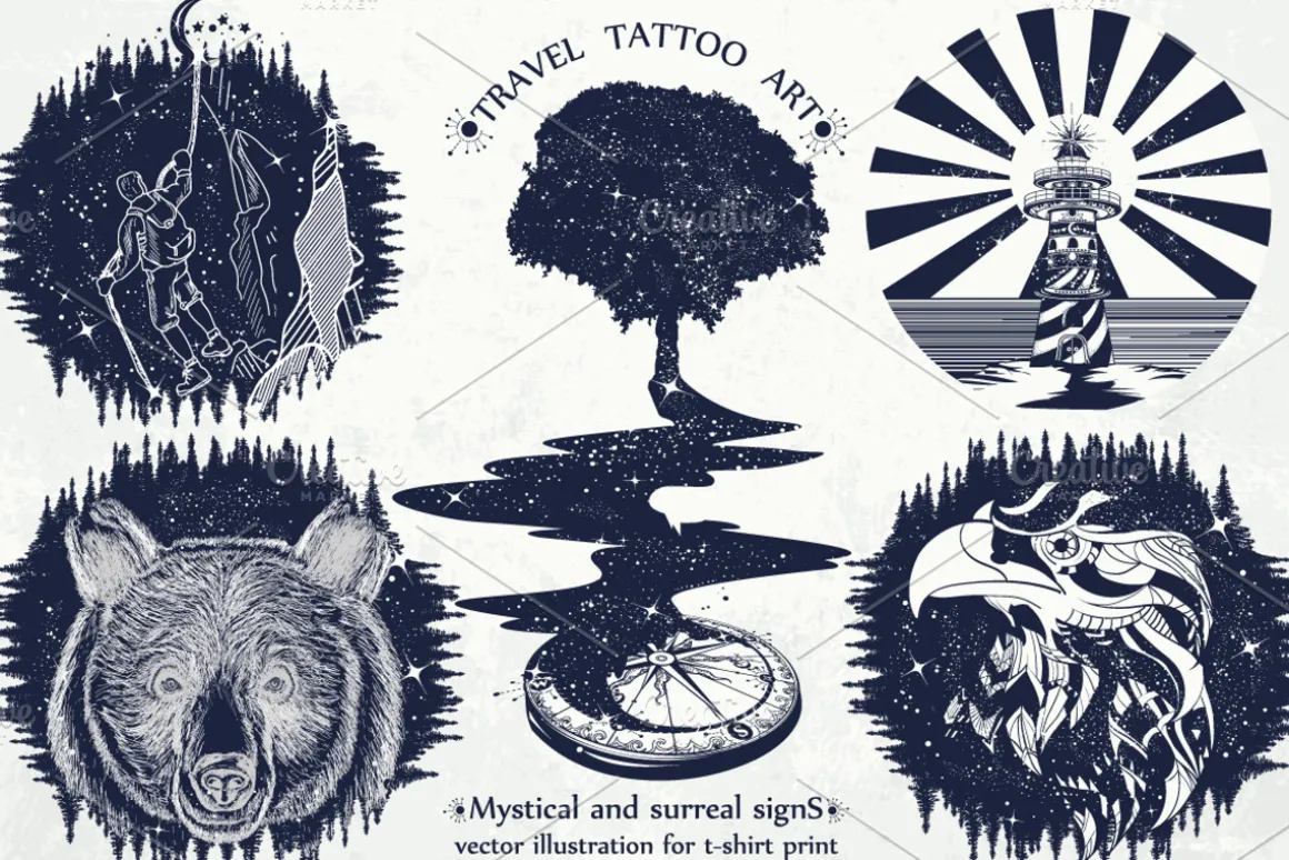 Travel tattoo collection