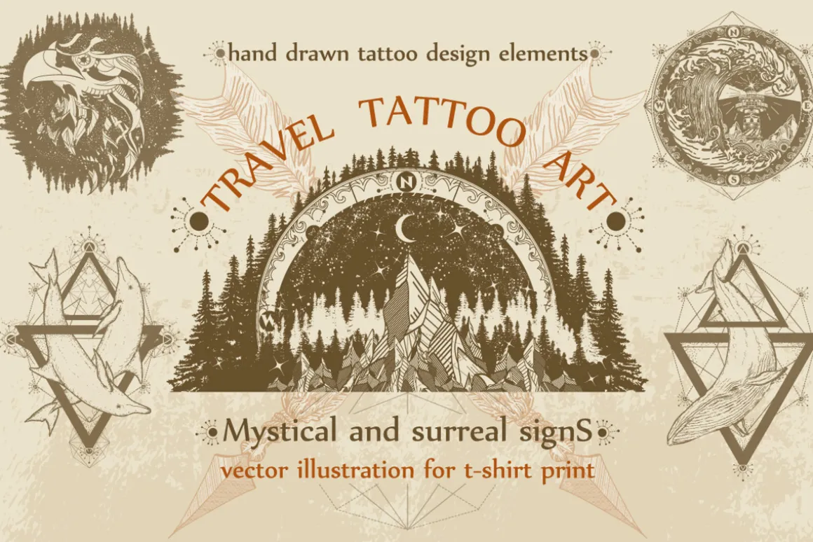 Travel tattoo collection
