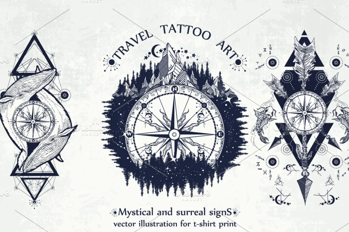 Travel tattoo collection