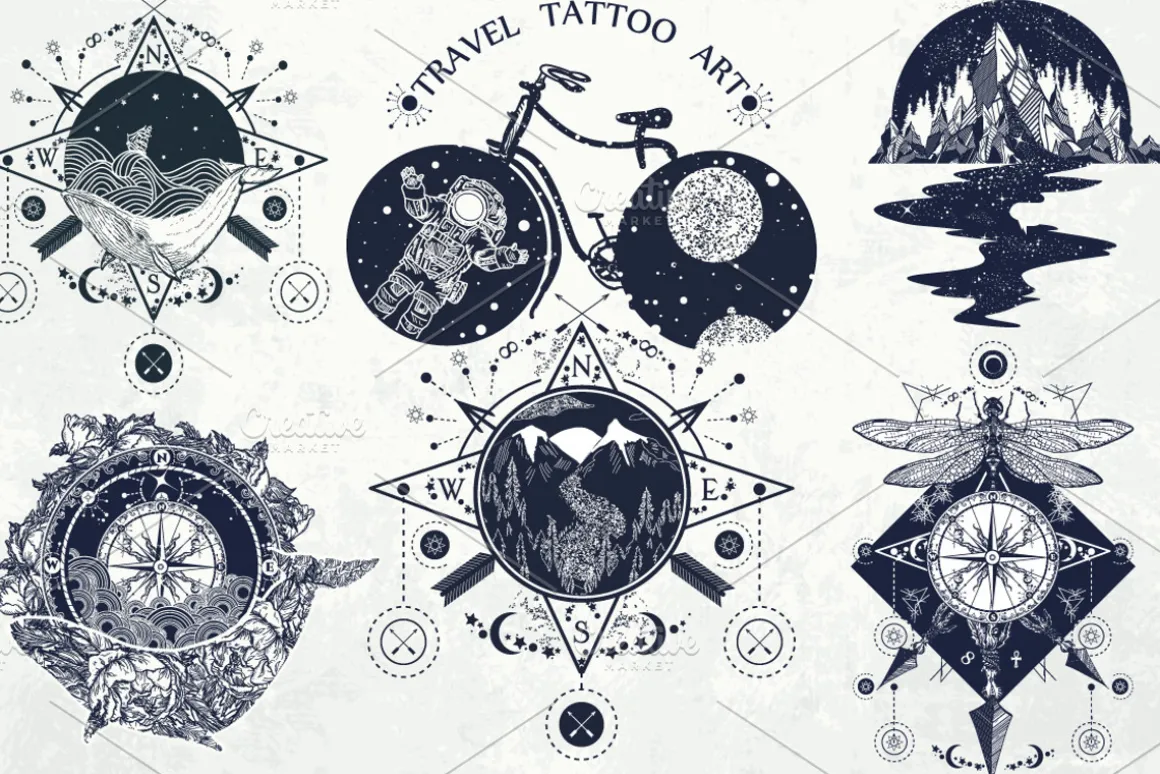 Travel tattoo collection