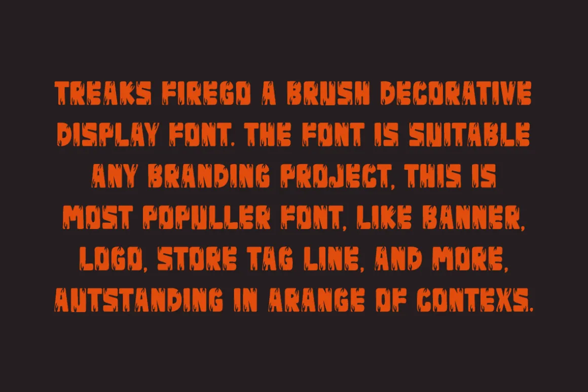Treaks Firego - Fire Typeface Font