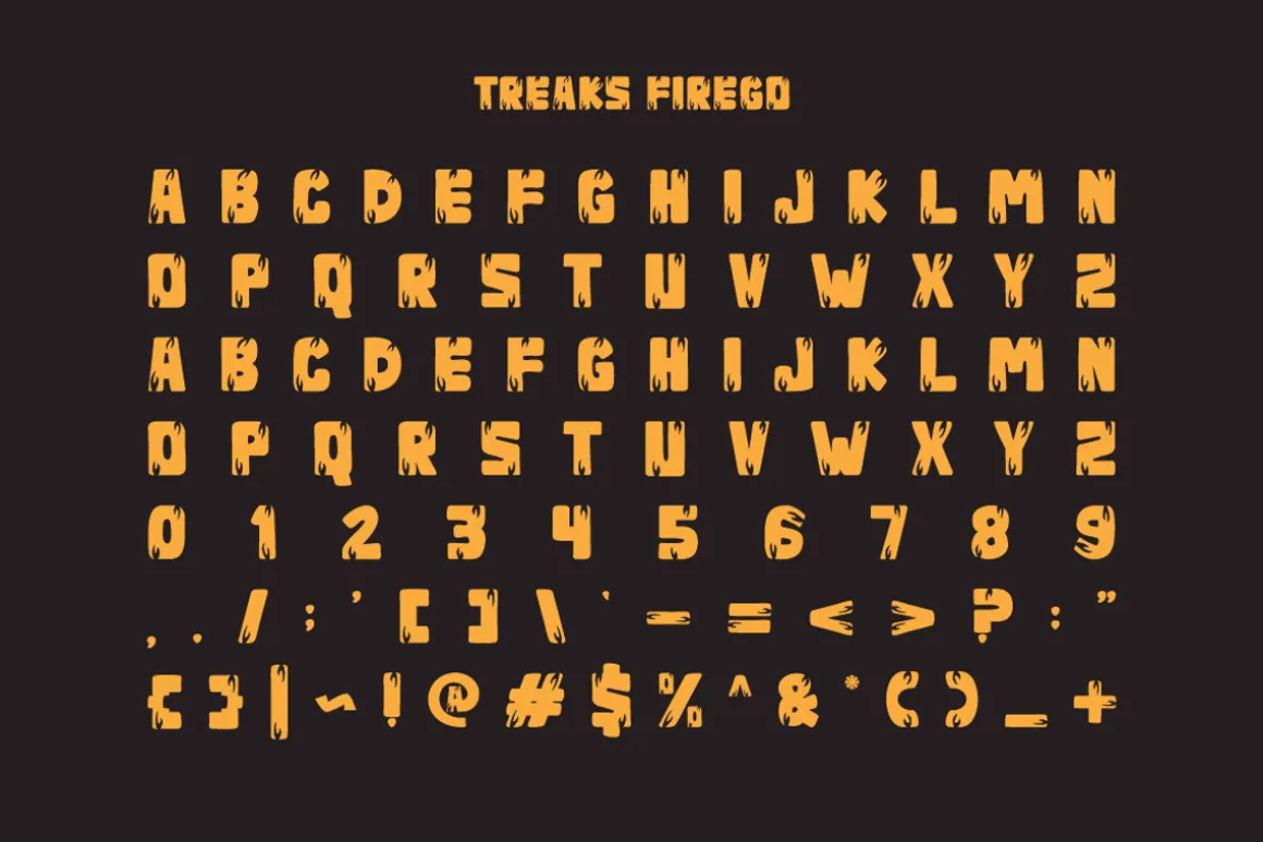 Treaks Firego - Fire Typeface Font