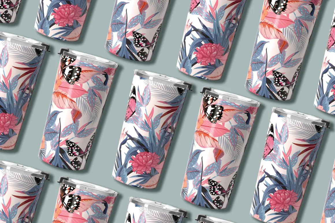 Tropical Peach seamless pattern