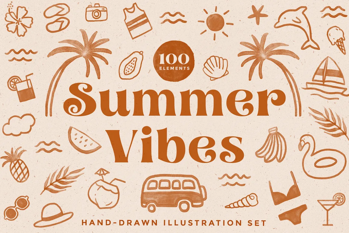Tropical Summer Illustration Set