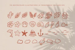 Tropical Summer Illustration Set