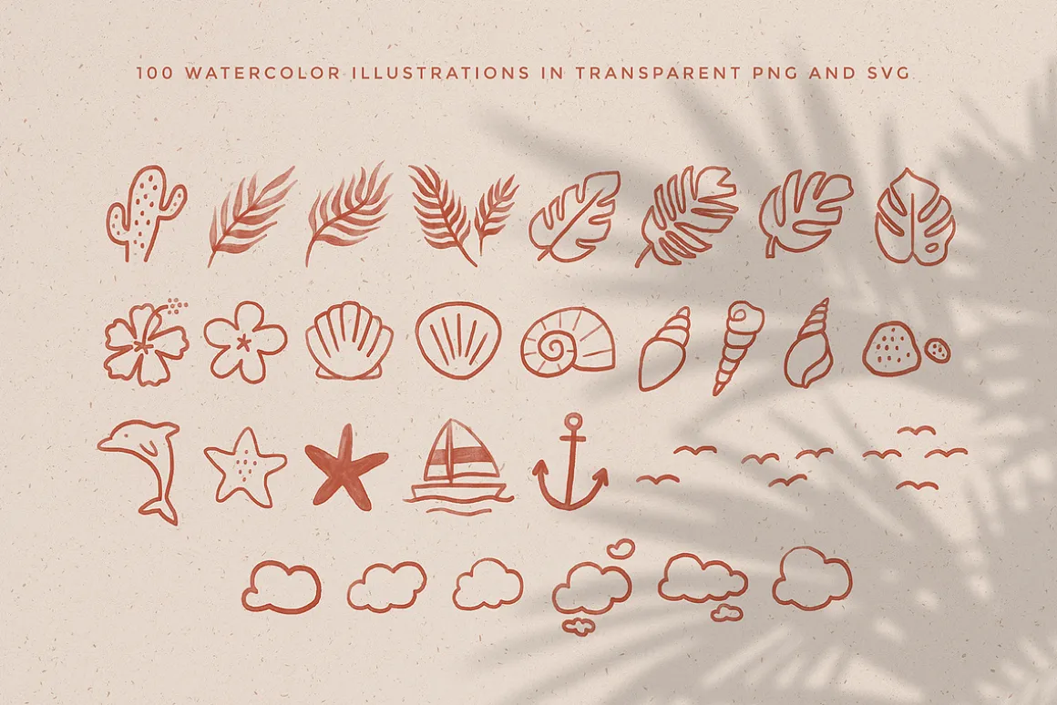 Tropical Summer Illustration Set