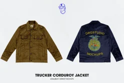 Trucker Corduroy Mockups Jacket