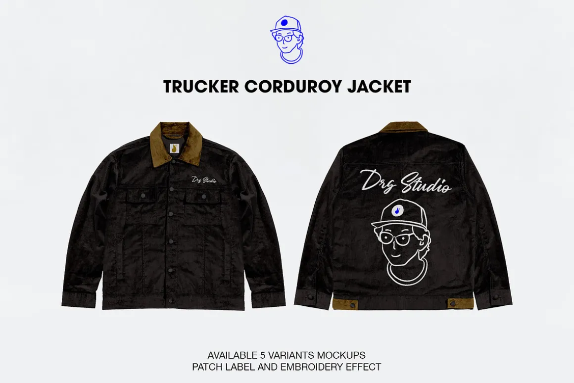Trucker Corduroy Mockups Jacket