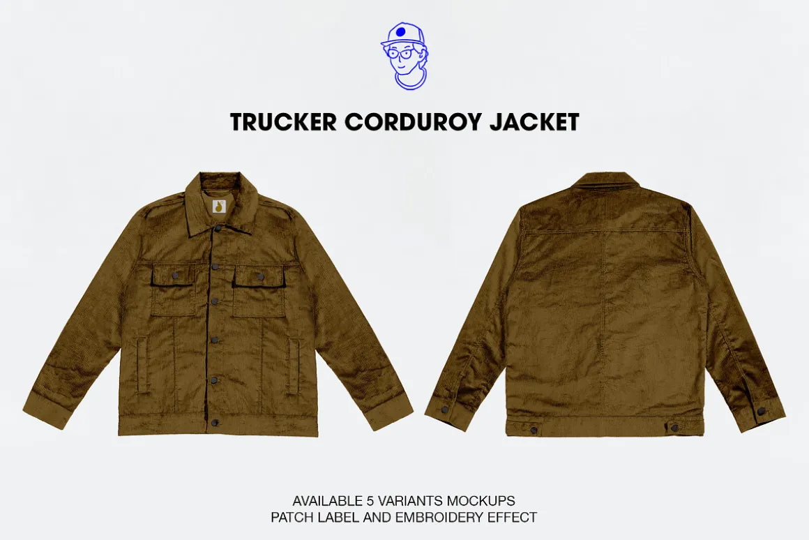 Trucker Corduroy Mockups Jacket