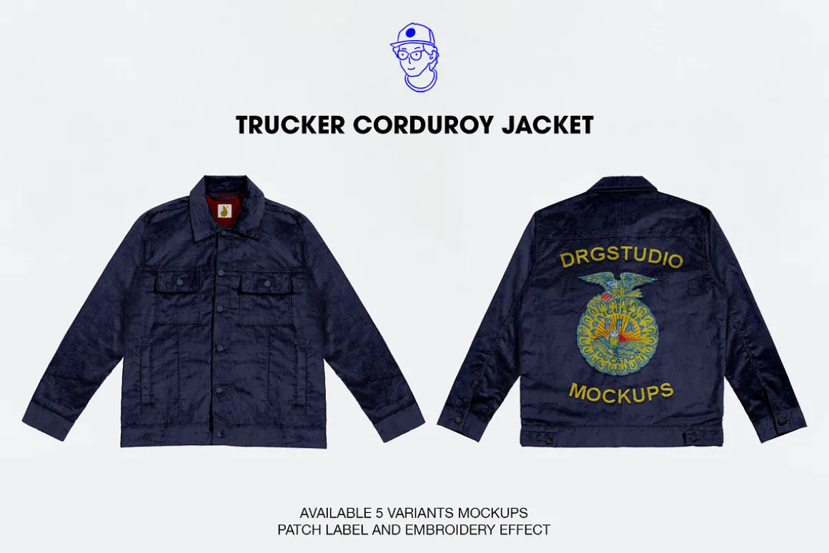 Trucker Corduroy Mockups Jacket