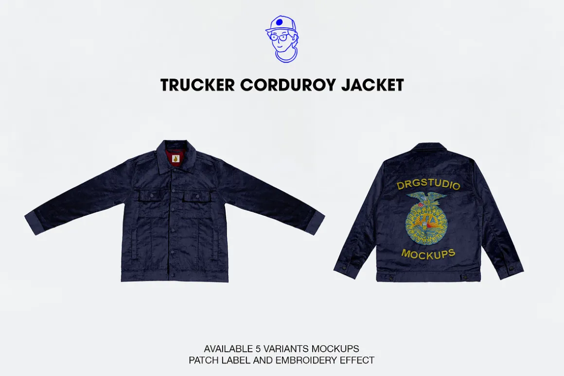 Trucker Corduroy Mockups Jacket