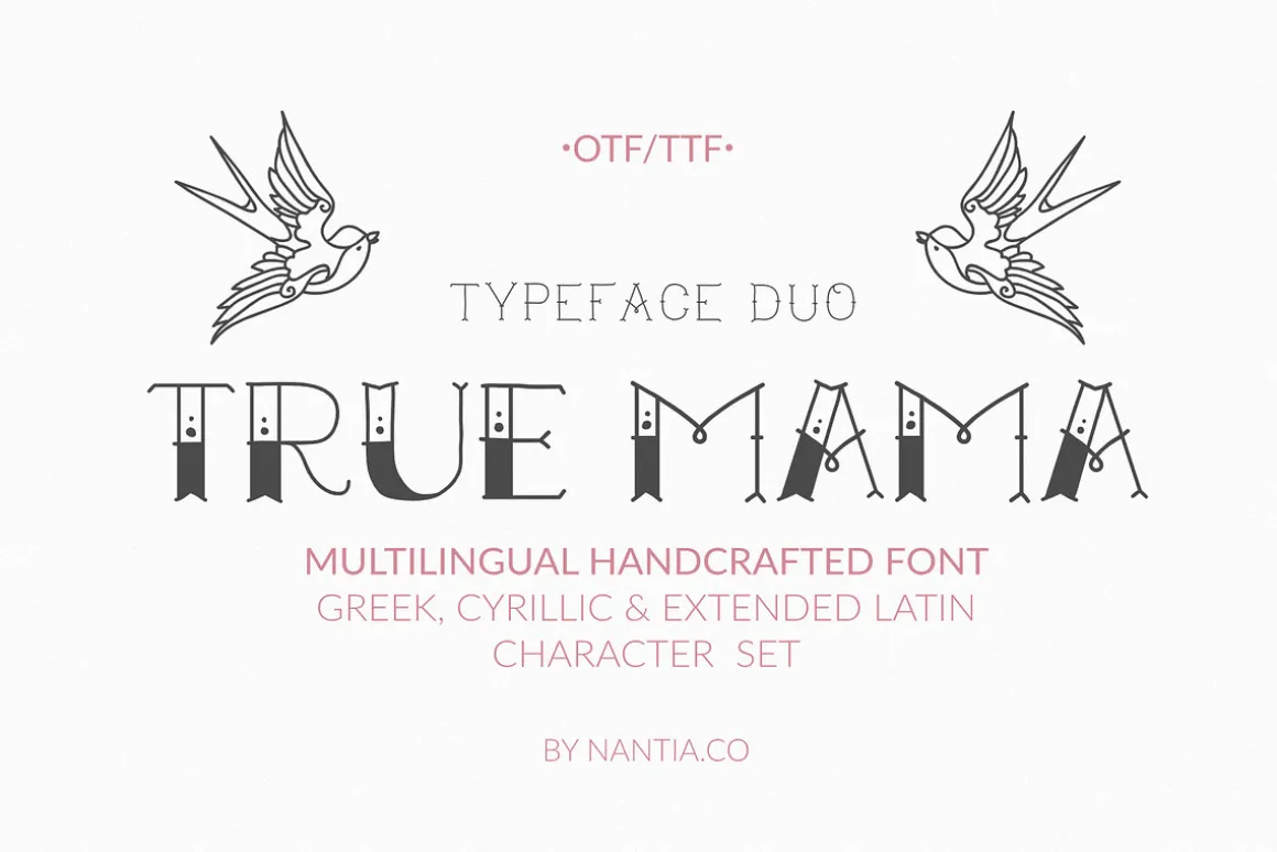 True Mama Cyrillic Typeface Greek