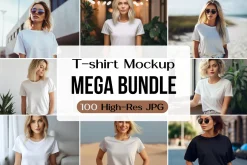 100 T-shirt Mockup Bundle