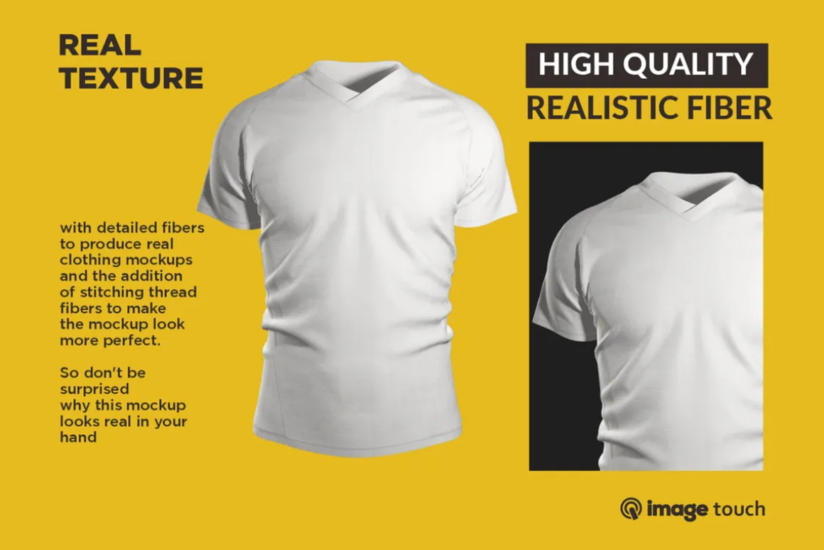 T-Shirt V-Neck Lid Short Mockup