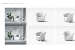 Tub Armchair Mockup Set