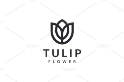 Tulip Flower Logo Template