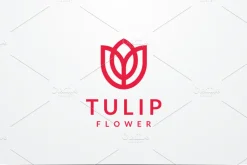 Tulip Flower Logo Template